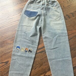 Kids' Blue Jeans with Cartoon embroidery